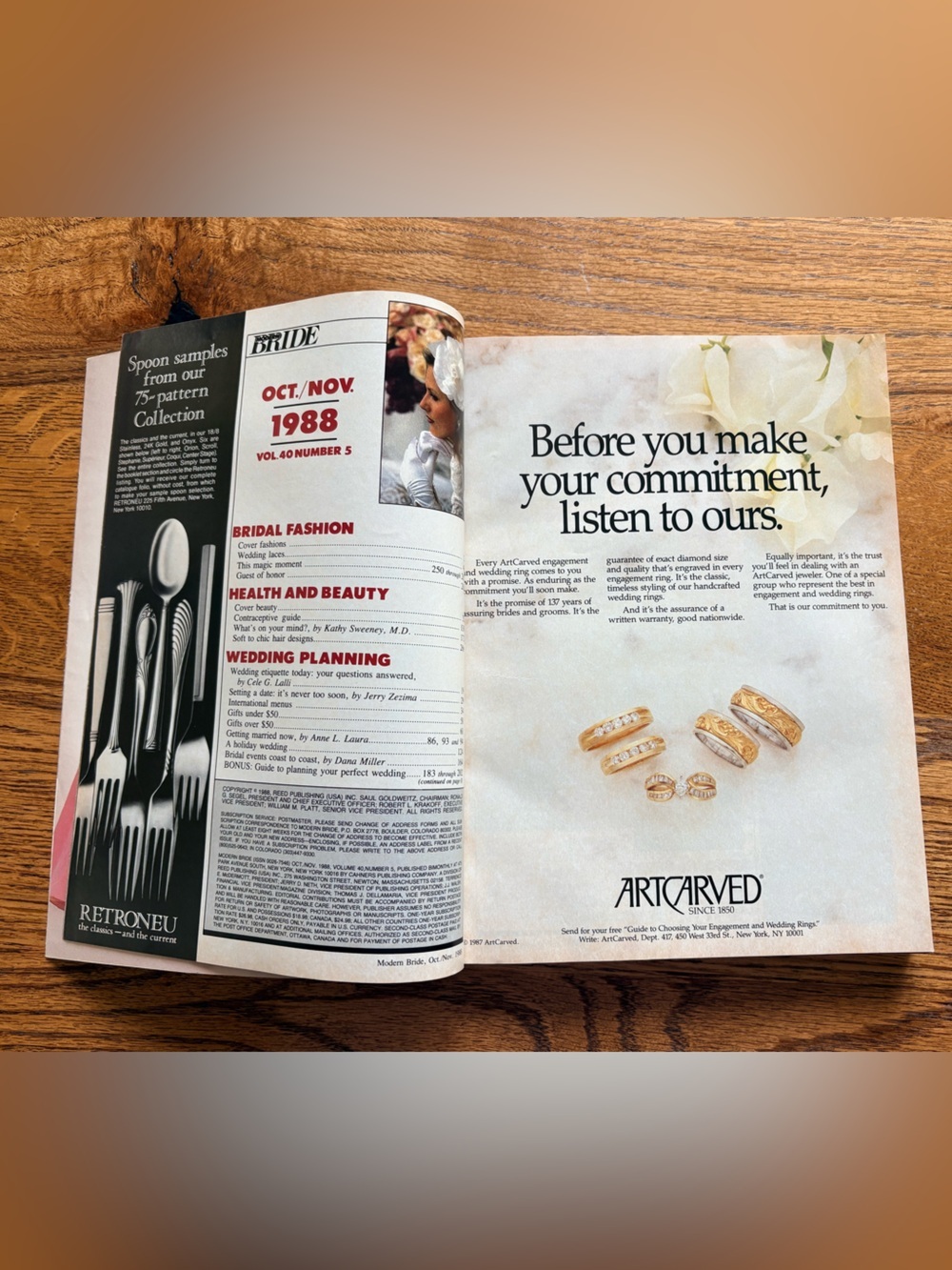 Vintage Modern Bride Magazine October/November 1988- 391 pages - Picture 6 of 12